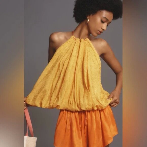 By Anthropologie Halter Parachute Bubble-Hem Tank XS - Picture 1 of 8